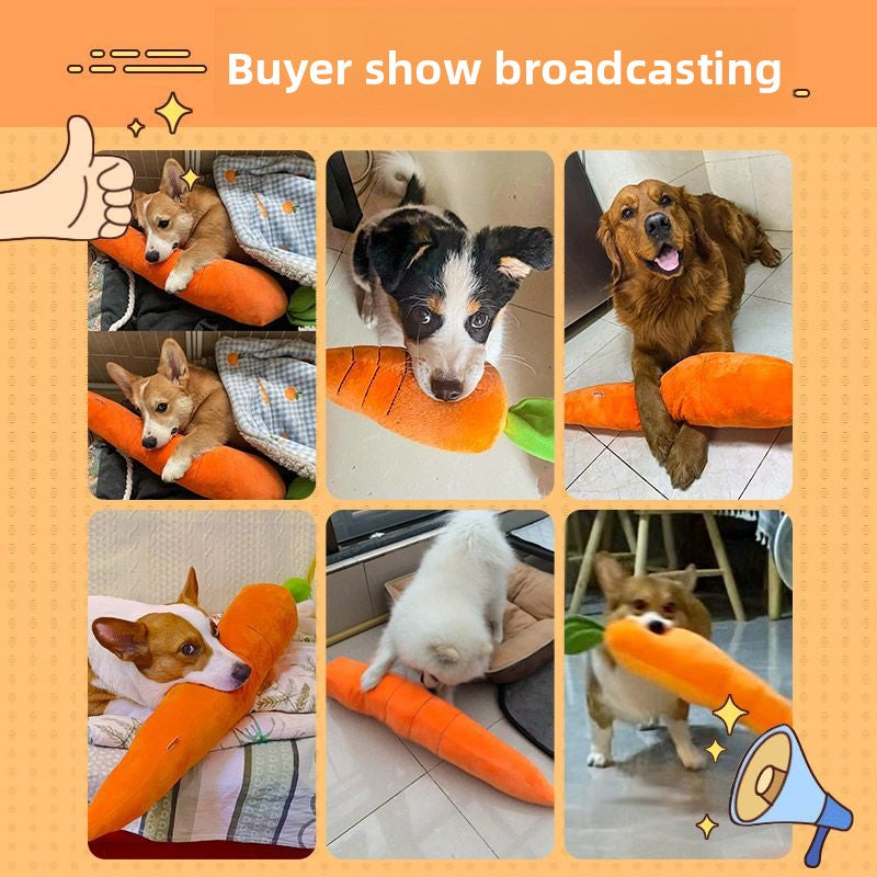Carrot dog toy plush