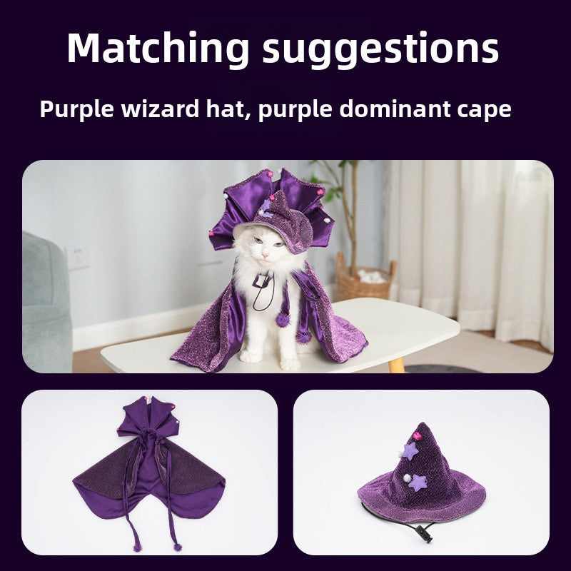 Pet Halloween Cloak with Magic Hat